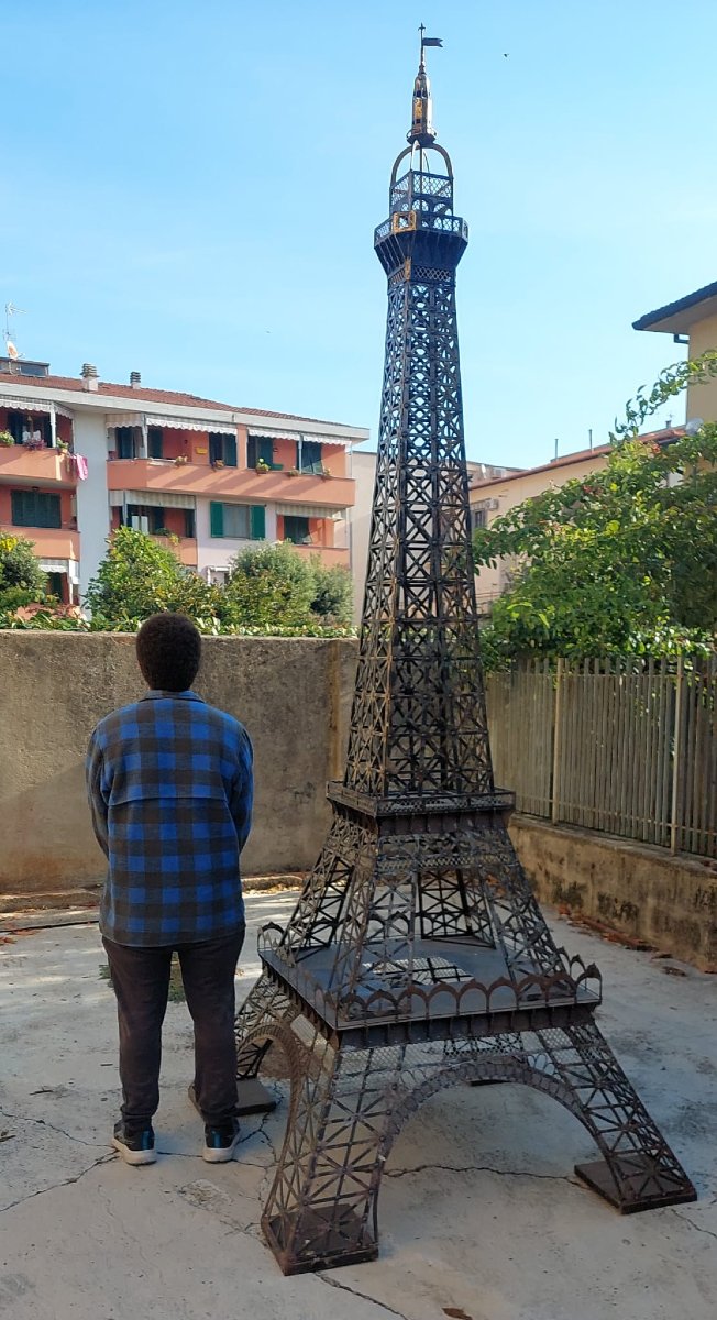 Incroyable modèle de la tour Eiffel en fer, 340 cm, démontable en 3 parties