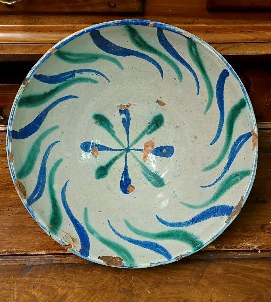 Large Ceramic Bowl By Fajaluza, 19th Century