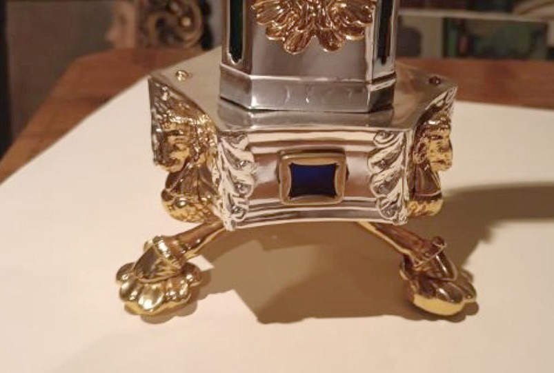 Large Silver-plated Brass Monstrance Dated 1867 -photo-8
