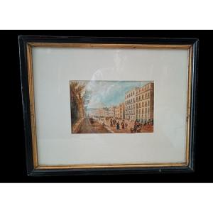 Watercolor Painting Of A City View, Paolo Sala (milan, 24 January 1859 – 13 June 1924)