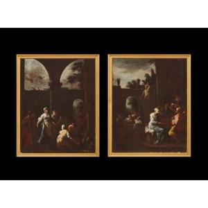 Ancient Pair Of Paintings - Genre Scenes - Camillo Sagrestani (florence 1660-1731)