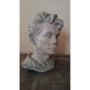 Sculpture Buste En Plâtre Signé A.novelli