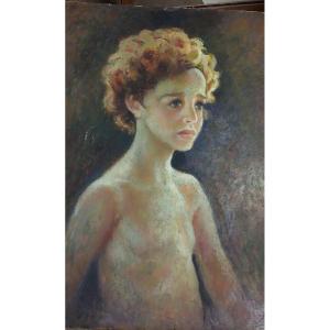 Ancient Oil Portrait Painting Early 20th Century Signed Lupi.r