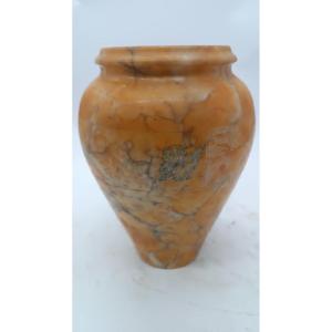 Antique Alabaster Vase With Volterra Graffiti, 19th Century