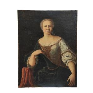 Oil Painting On Canvas Portrait Of A Noble Woman,  18th Century, 