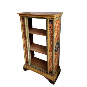 Small Painted Wooden Bookcase., Tuscany