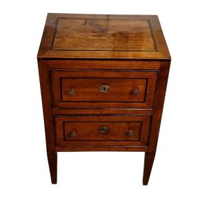 Antique Table De Chevet Luigi XVI Cerisier XVIII Siecle