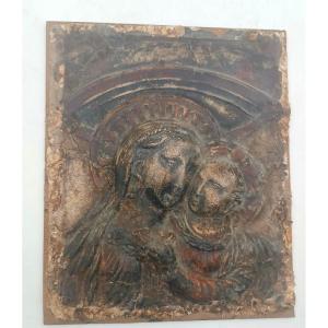Vierge à l'Enfant En Papier Mâché, XVIIe Siècle