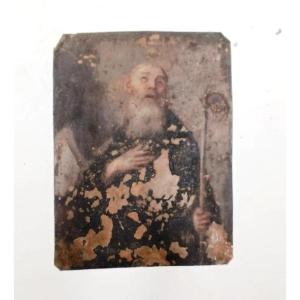 Small Ancient Painting On Copper From The 17th Century
