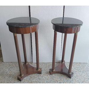 Pair Of Empire Style Mahogany Gueridon Tables