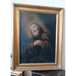 Ancient Oil Painting On Canvas - Saint Francis Of Paola - Antonio Cifrondi (1656-1730)