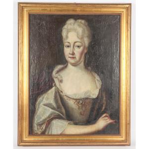 Peinture à l'huile sur toile, XVIIIe siècle, portrait de femme