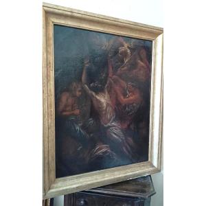 Ancient Painting - Oil On Canvas - 17th Century - Martyrdom Of St. Bartholomew