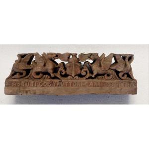 ANCIEN FRAGMENT D'UNE CHARIOTE EN BOIS SCULPTÉ SICILIENNE DU XIXe SIÈCLE - PATERNO