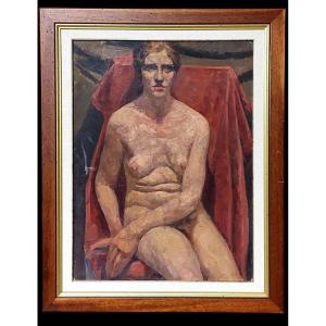 Peinture à l'huile sur carton, vingt premières années du XXe siècle - nu féminin