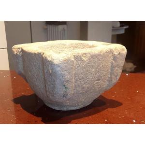 MORTIER ANCIEN EN PIERRE SCULPTE 16ème/17ème SIECLE TOSCANE,