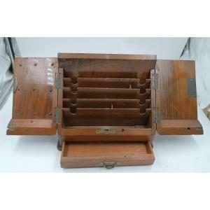 Antique 19th Century English Walnut Letter Holder
