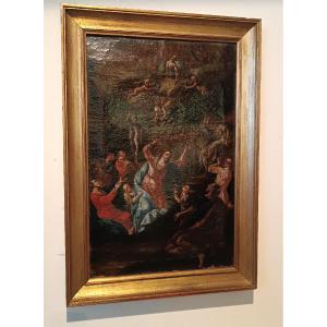 Ancient Painting - Oil On Canvas - Assumption Of The Virgin 18th Century