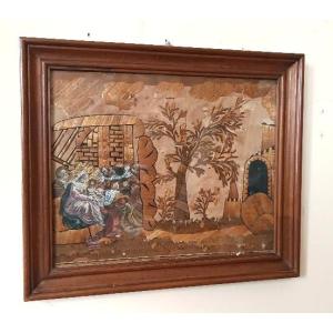 19th Century Straw Carving Of The Visitation Of The Magi, Italian Monastic Manufacture