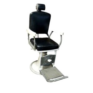 Antique Barber Chair From The 50s/60s (original) Vintage Aluminum Leather