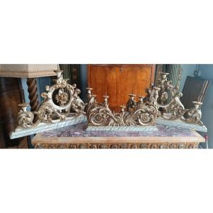 Triptyque ancien toscan représentant des chandeliers, XVIIIe siècle