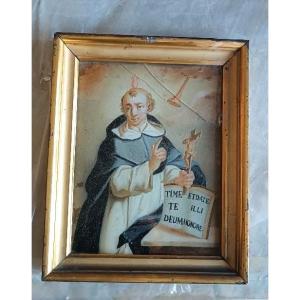 Ancient Glass Painting - Saint Vincent Ferrer
