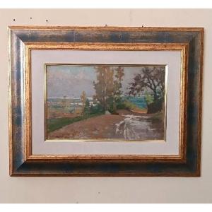 Peinture à l'huile sur carton, datée, non signée, fin du XIXe siècle, école italienne.