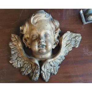 Large Antique Cherub Head, 17th-century Baroque, Italy