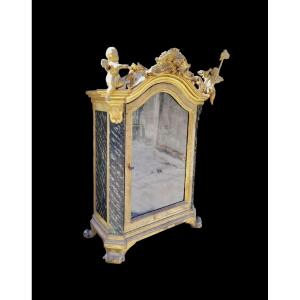 Vitrine ancienne de l'époque baroque en Toscane, fin du XVIIe siècle