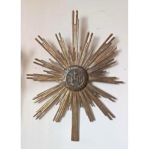 soleil en bois doré, XVIIIe siècle 85 cm