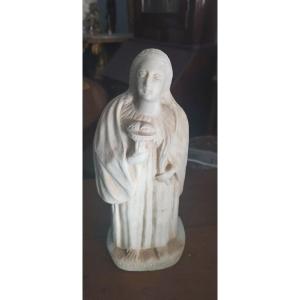Sculpture antique en marbre représentant Sainte Lucie
