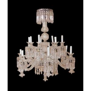 Grand lustre en cristal France années 30/40 dans le style baccarat Zenith