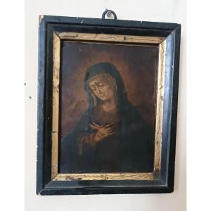 An Antique Painting On Copper Depicting The Virgin Mary, 17th–18th Century