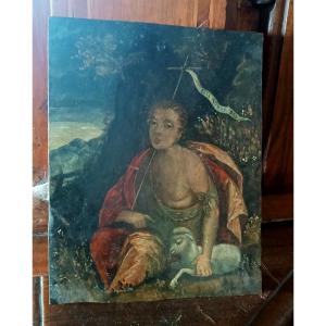 TABLEAU ANCIEN SUR CUIVRE DE SAINT JEAN INO, XVIIe siècle