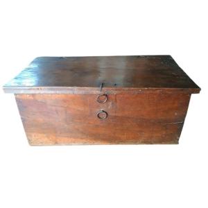 Antique 17th-century Walnut Chest From Tuscany