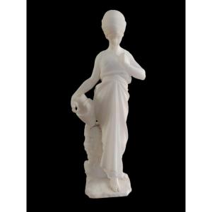 SCULPTURE PREMIÈRE MOITIÉ DU XXE SIÈCLE ALBÈRE JEUNE PORTEUR D'EAU AU PUITS h.46 cm