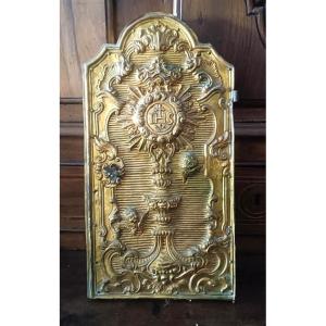 Porte de tabernacle baroque en bronze du XVIIIe siècle