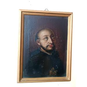 Antique Painting Of Saint Ignatius Of Loyola, 17th–18th Century