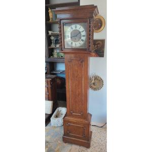 Horloge de parquet ancienne en chêne, angleterre XIX siecle