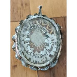 Relique antique en argent de saint Philippe Benizzi