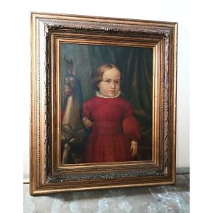 Peinture à l'huile sur toile, portrait, milieu du XIXe siècle