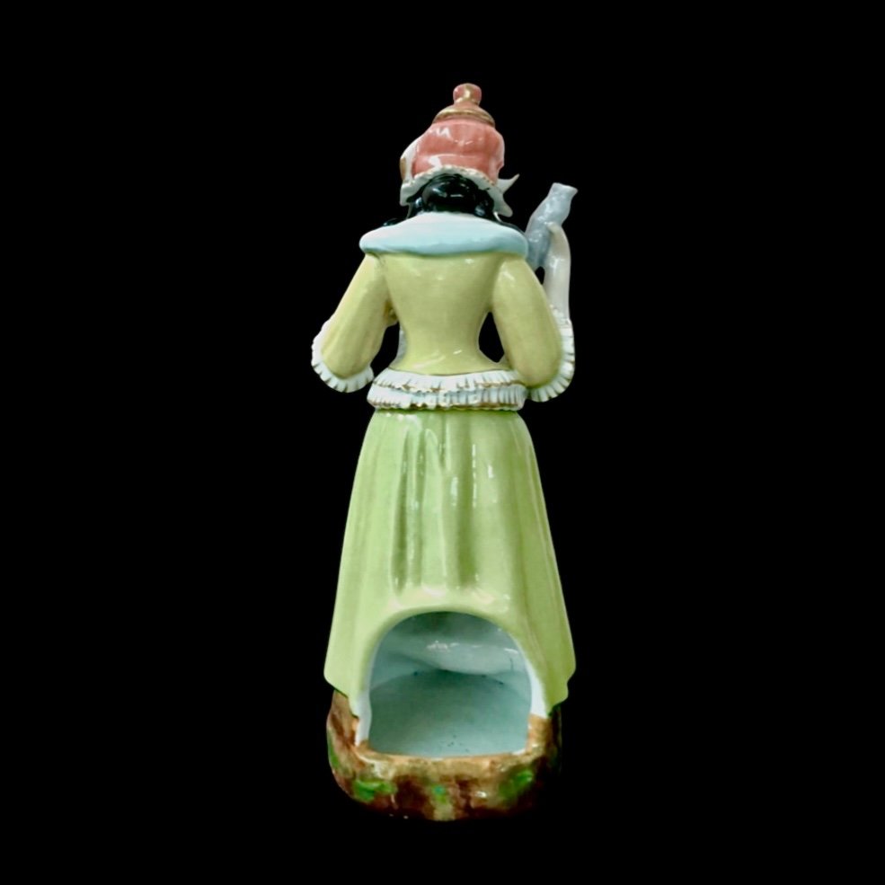 Veilleuse Teapot In Porcelain Depicting A Female Spinner. France. -photo-4
