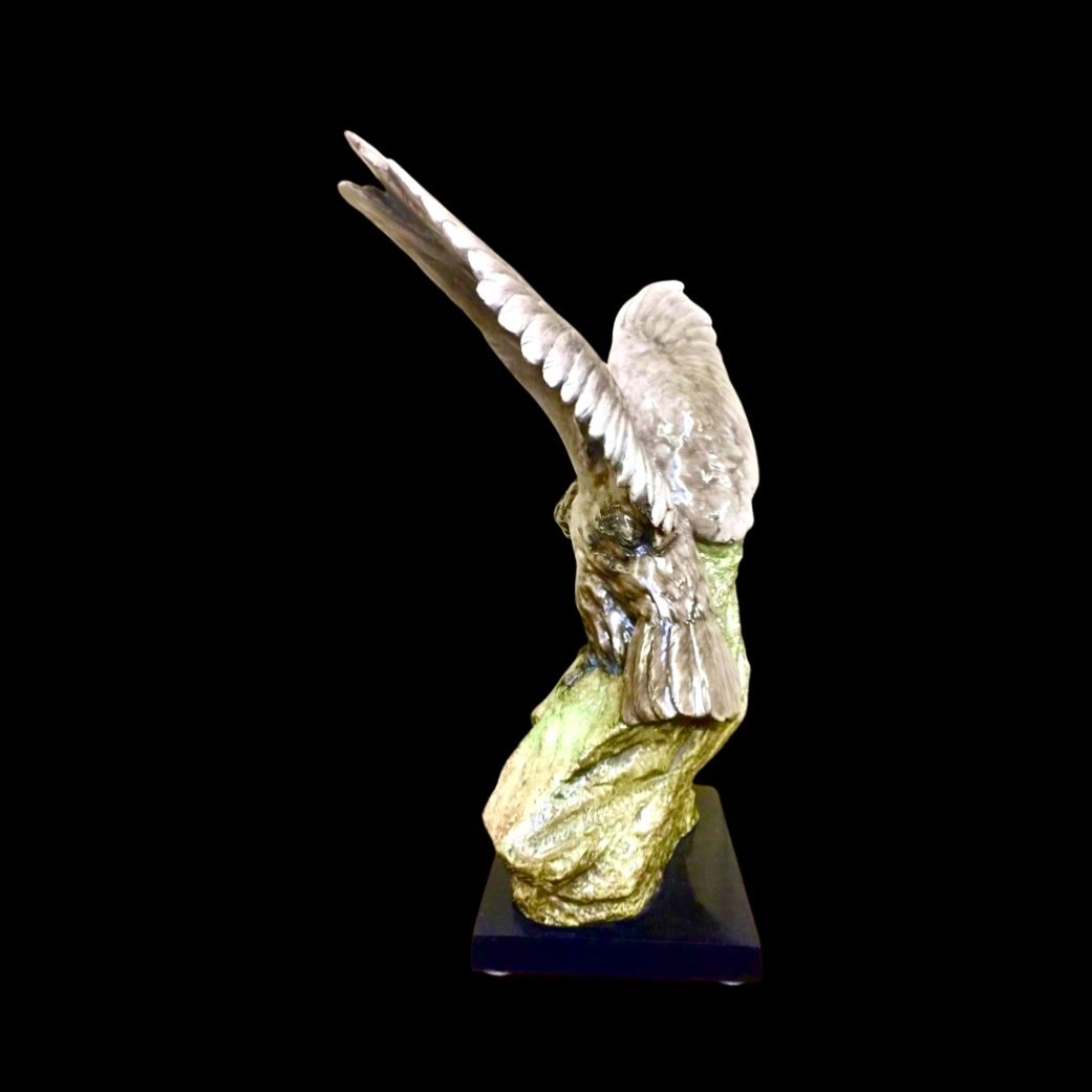 .grande Sculpture En Céramique Représentant Un Aigle. Guido Cacciapuoti.-photo-3