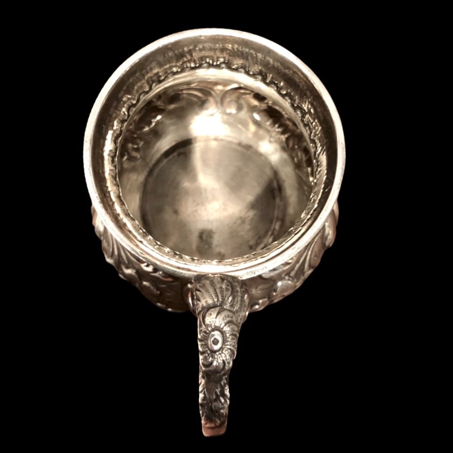 Coupe En Argent Repoussé à Motifs Floraux Et Rocaille.londres 1860-photo-1