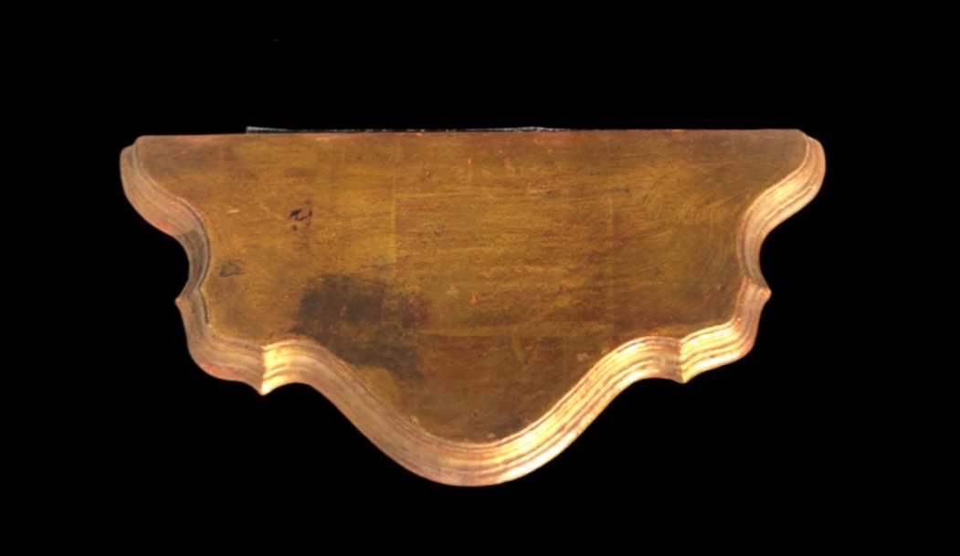 Shelf In Carved Wood And Gold Leaf With Floral And Vegetal Decoration. -photo-2