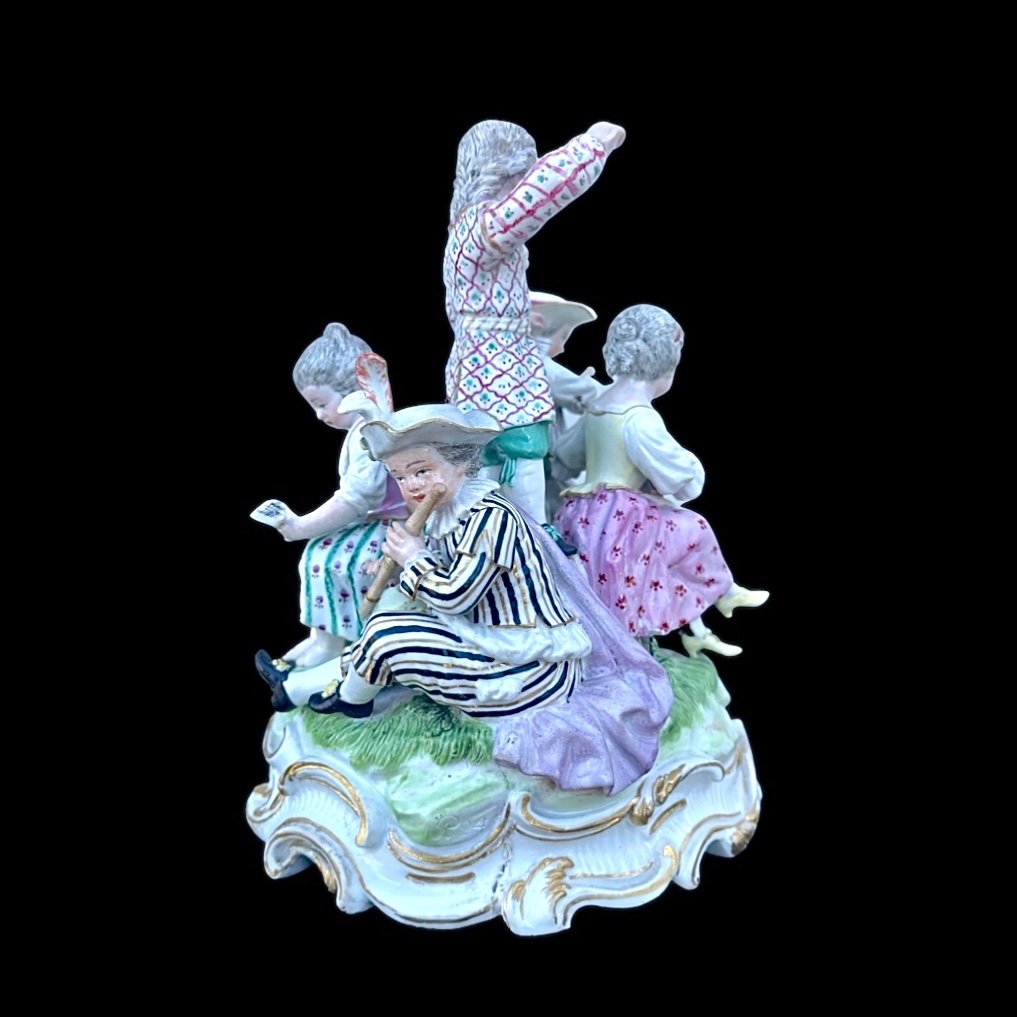 Porcelain Group Depicting Musical Children. Meissen. -photo-4