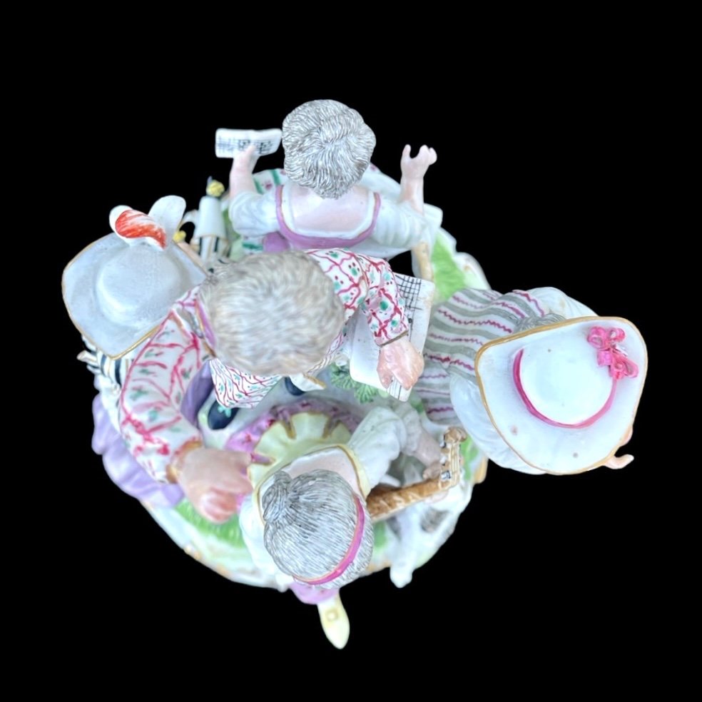 Porcelain Group Depicting Musical Children. Meissen. -photo-1