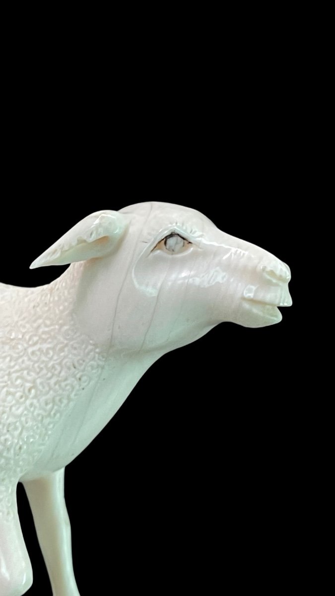 Ivory Sculpture Depicting A Sheep. France. -photo-1