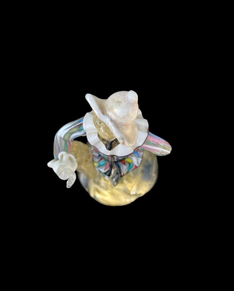 Sculpture En Verre 'arlequin' En Verre Lourd Avec Retortoli Zanfirico -photo-4