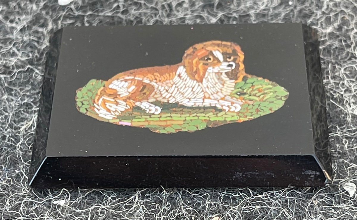 Rectangular Micromosaic With The Figure Of A Dog. -photo-2